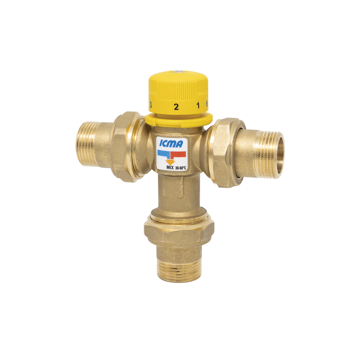 S100 | Thermostatic mixing valve for solar systems - Male threaded union connections - Bottom mixed outlet